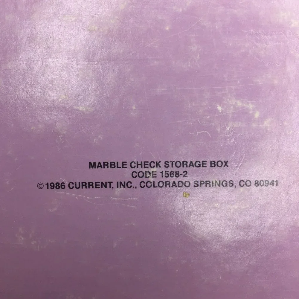 Vintage 1986 Current Inc Marble Check Storage Gift Box 9